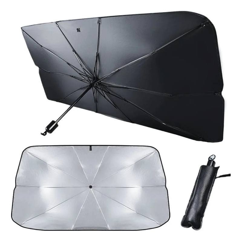 pare soleil en forme parapluie pour pare brise de voiture noir