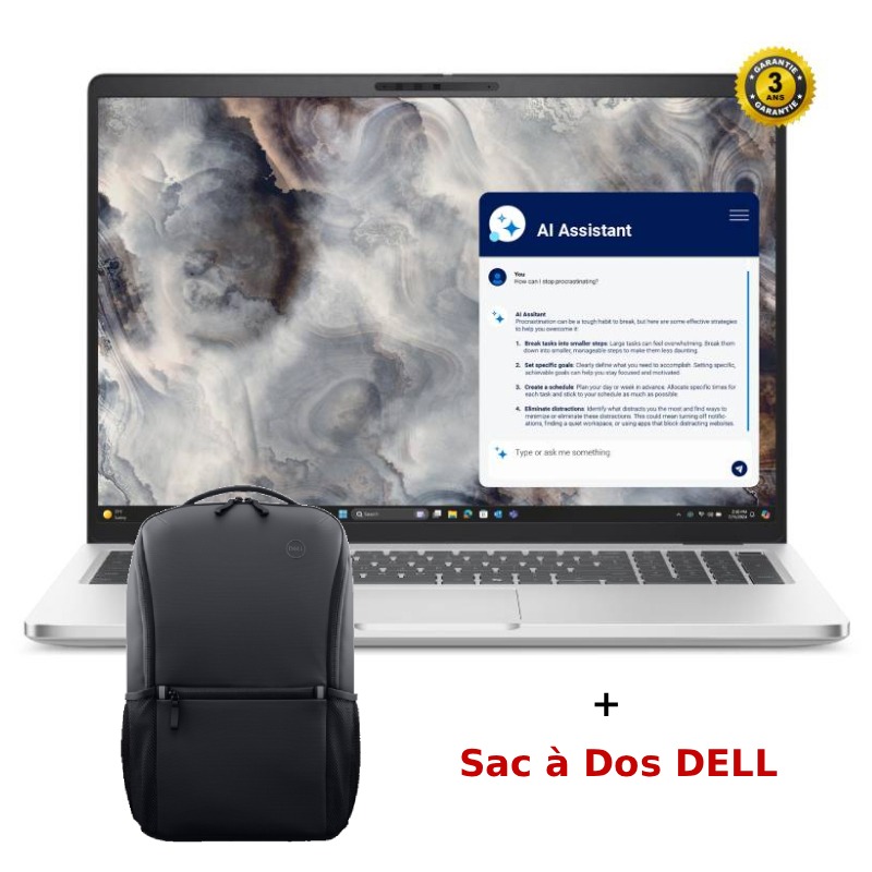 PC Portable DELL Pro 16 Plus Ultra 5 235U 32Go 512Go SSD - Gris 1 pc portable dell pro plus ultra u go go ssd ubuntu gris