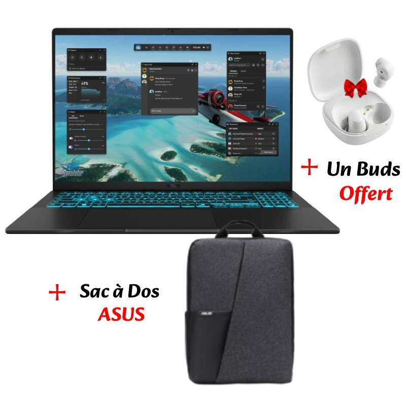PC Portable Gamer ASUS V16 V3607VJ Intel Core 7 240H 32G RTX 3050 1 pc portable gamer asus v vvj intel core h g rtx kl