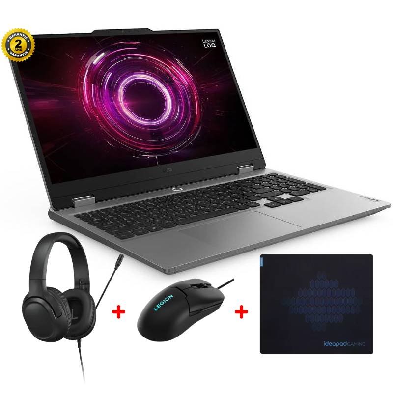 PC Portable Gamer LENOVO LOQ 15AHP10 AMD Ryzen 5 16G RTX 5050 1 pc portable gamer lenovo loq ahp amd ryzen g rtx a