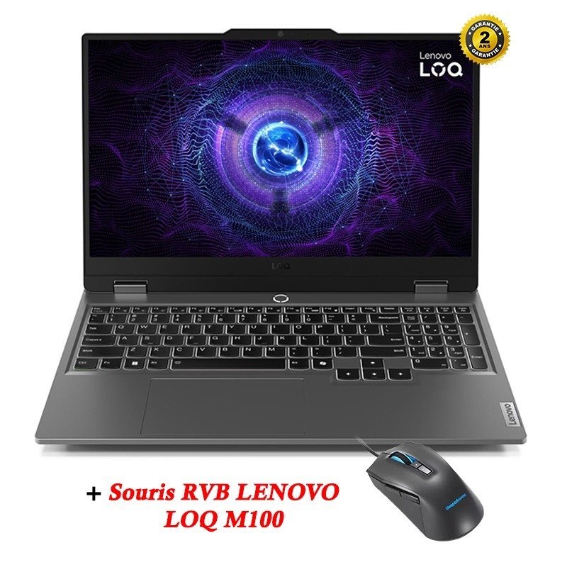 PC Portable Gamer LENOVO LOQ 15IRX9 i7 13ème Gén 16Go RTX 4050 1 pc portable gamer lenovo loq irx i eme gen go rtx a