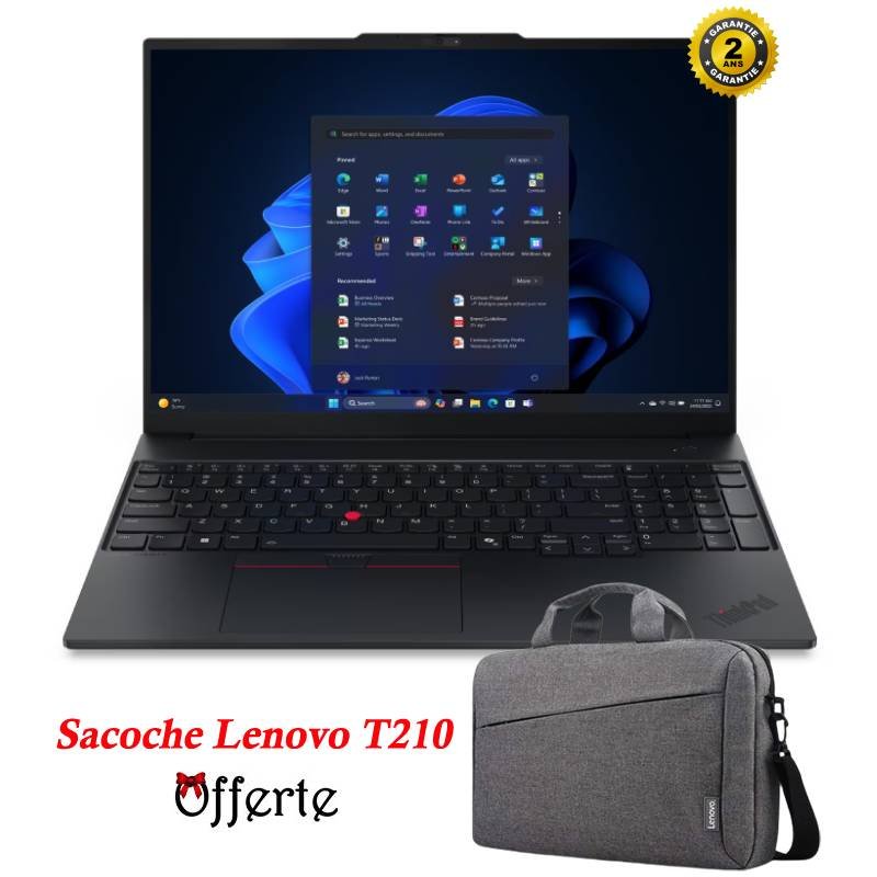 PC Portable LENOVO ThinkPad E16 Gen 3 Ultra 5 225U 16G 512Go SSD - Noir 1 pc portable lenovo thinkpad e gen ultra u g go ssd noir