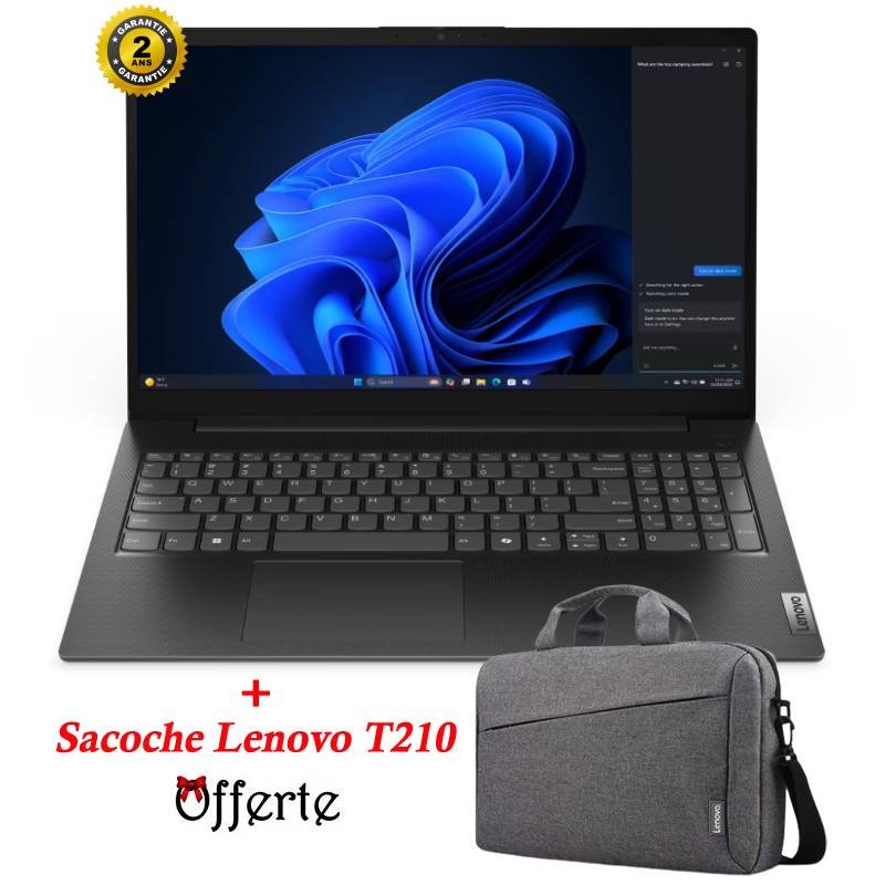 PC Portable LENOVO V15 G5 IRL i5 13è Gén 8G 512Go SSD - Noir 1 pc portable lenovo v g irl i e gen g go ssd noir