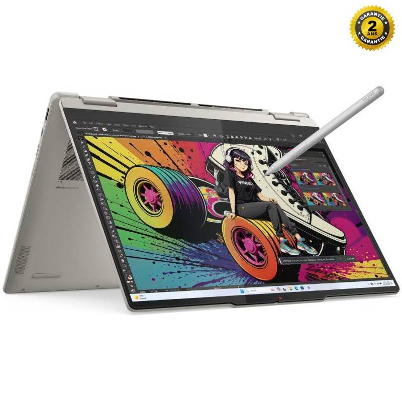 PC Portable LENOVO Yoga 7 2-en-1 14AKP10 AMD Ryzen AI 7 350 16Go 512Go SSD 1 pc portable lenovo yoga en akp amd ryzen ai go go ssd mt