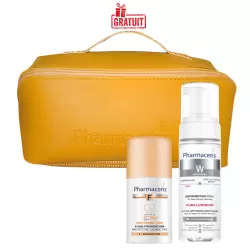 PHARMACERIS W PURE LUMINIUM MOUSSE NETTOYANTE ANTI TACHES 150ML+F FOND DE TEINT SPF 50+ (02 SAND) 30ML+TROUSSE (OFFERT) 4 pharmaceris w pure luminium mousse nettoyante anti taches mlf fond de teint spf sand mltrousse offert