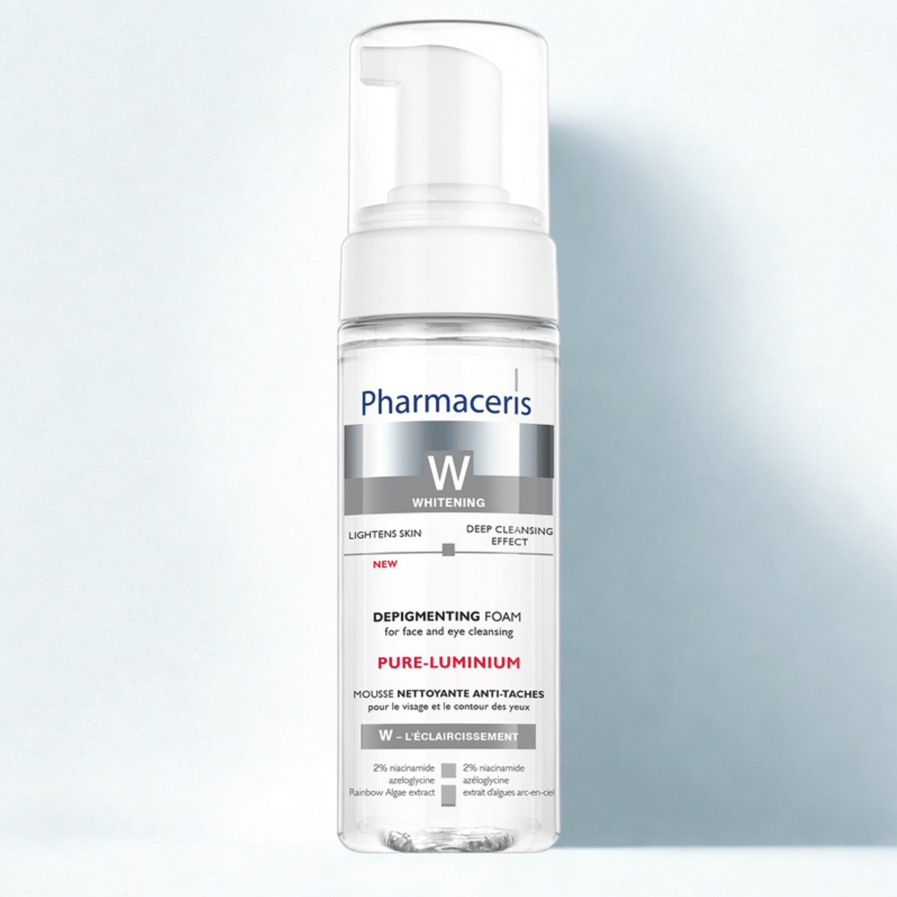 PHARMACERIS W PURE LUMINIUM MOUSSE NETTOYANTE ANTI TACHES 150ML 1 pharmaceris w puri albucin mousse nettoyante eclaircissante ml