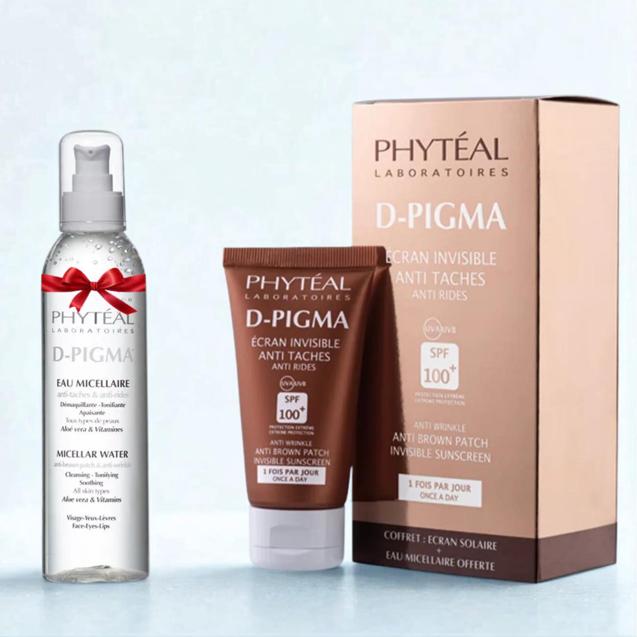 PHYTEAL DPIGMA ECRAN INVISIBLE SPF100+EAU MICELLAIRE A L'ALOE VERA 150ML (OFFERTE) 1 phyteal dpigma ecran invisible spfeau micellaire a l aloe vera ml offerte