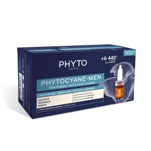 PHYTOCYANE MEN TRAITEMENT ANTI-CHUTE HOMME 12*3,5ML 3 phytocyane men traitement anti chute homme ml