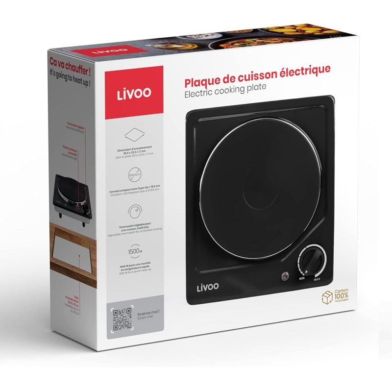 Plaque Électrique Encastrable LIVOO DOC167N 1500W - Noir 3 plaque lectrique livoo docn w noir