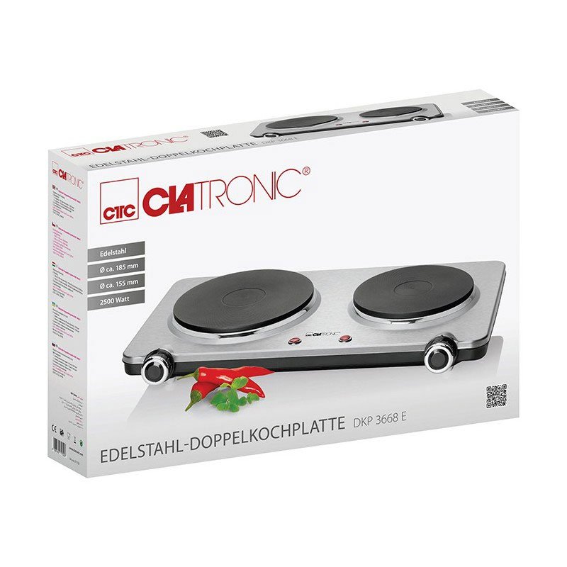 Plaque Électrique CLATRONIC DKP3668 2 Feux - Inox 2 plaque de cuisson lectrique clatronic dkp feux inox