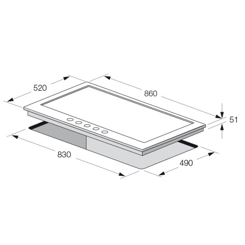 Plaque de Cuisson Encastrable FOCUS F40789XS 5Feux 90cm - Inox 3 plaque de cuisson focus fxs cm inox