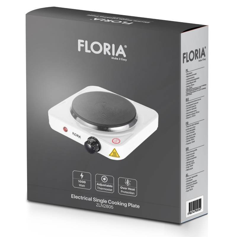 Plaque Électrique FLORIA ZLN2805 1000W - Blanc 2 plaque lectrique floria zln w blanc
