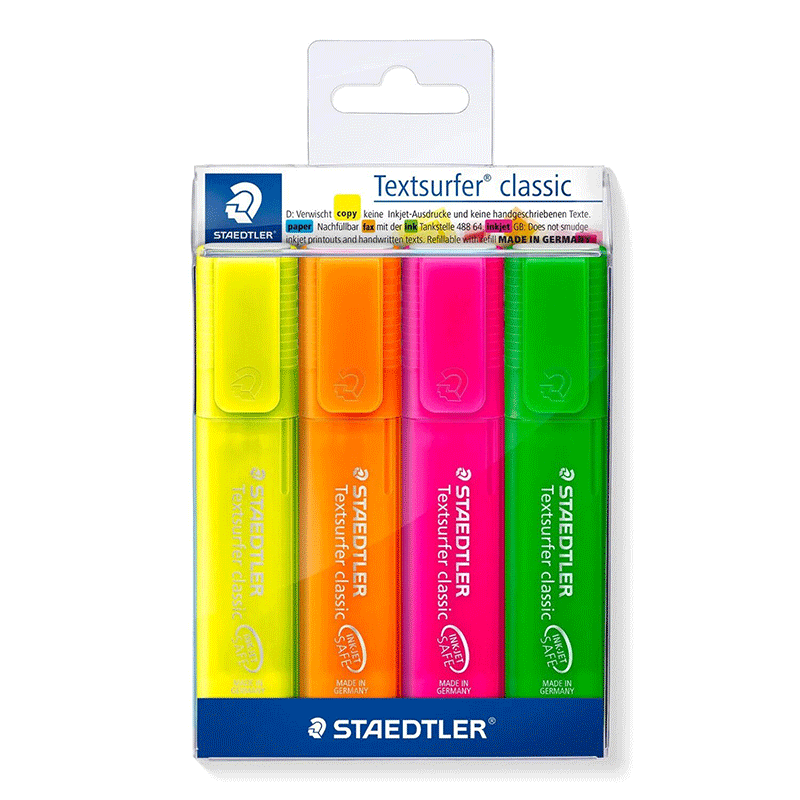 Pochette de 4 Surligneurs STAEDTLER 1 pochette de surligneurs staedtler