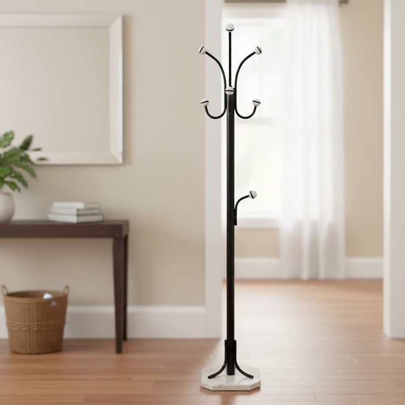 Porte Manteaux ROYAL HOME Luxe Avec marbre Épais - Noir 2 porte manteaux royal home luxe avec marbre blanc s