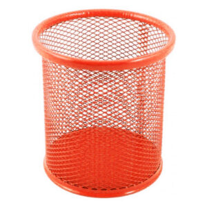 pot stylo rond m tal orange or