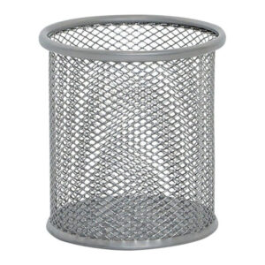 pot a stylo rond metal gris gr