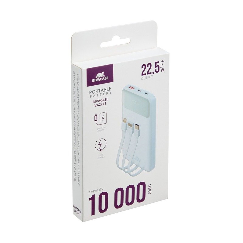 Power Bank RIVAVASE VA2211 10000 mAh - Blanc 10 power bank rivavase va mah blanc q