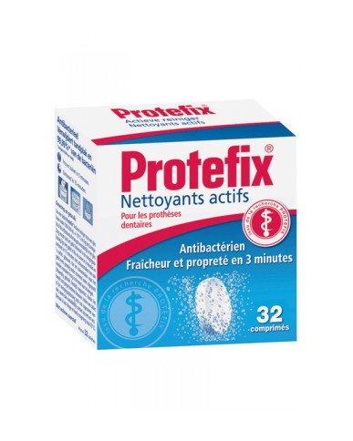 PROTEFIX NETTOYANTS ACTIFS POUR PROTHESES DENTAIRES 32 COMPRIMES 1 protefix nettoyant comprimes