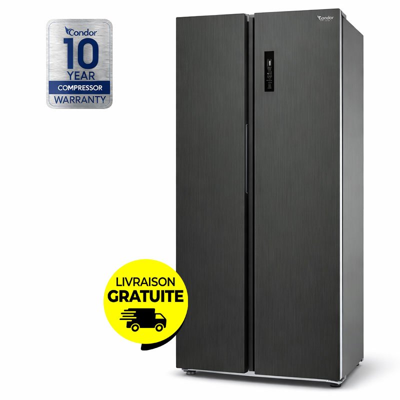 Réfrigérateur Side By Side CONDOR CRS81NDX 640 Litres Nofrost - Dark Inox 1 r frig rateur side by side condor crsndx l dark inox