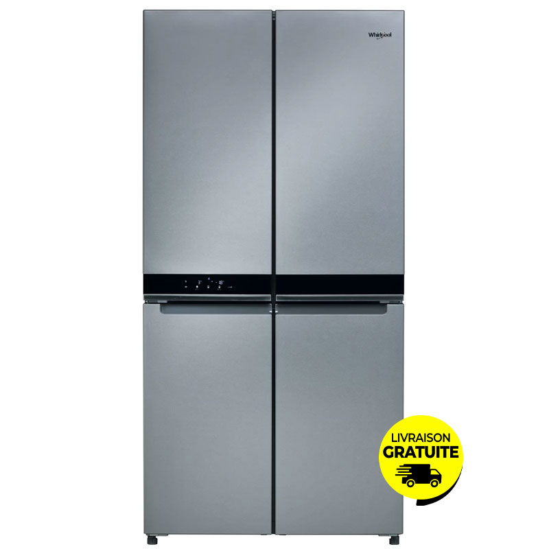 Réfrigérateur Side By Side WHIRLPOOL WQ9B1L 677 Litres NoFrost - Inox 1 r frig rateur side by side whirlpool wqbl litres nofrost inox