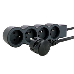 rallonge multiprises extra plate legrand prises m noir gris fonc
