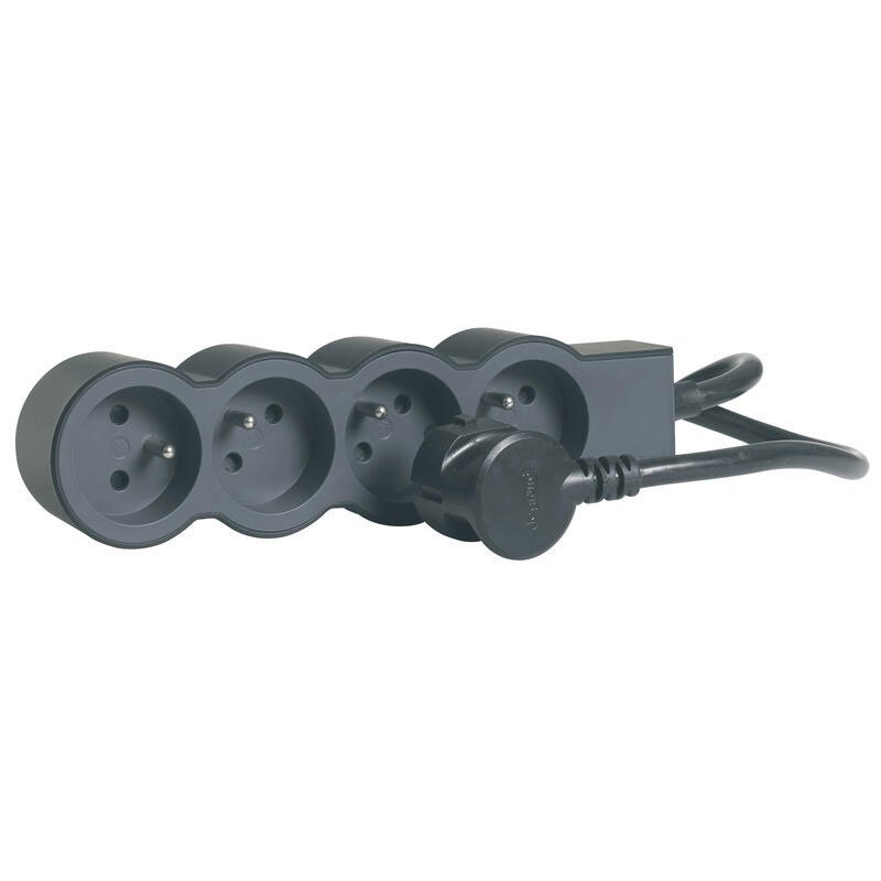 Rallonge Multiprises extra-plate LEGRAND 4 Prises 1,5m - Noir& gris foncé 2 rallonge multiprises extra plate legrand prises m noir gris fonc