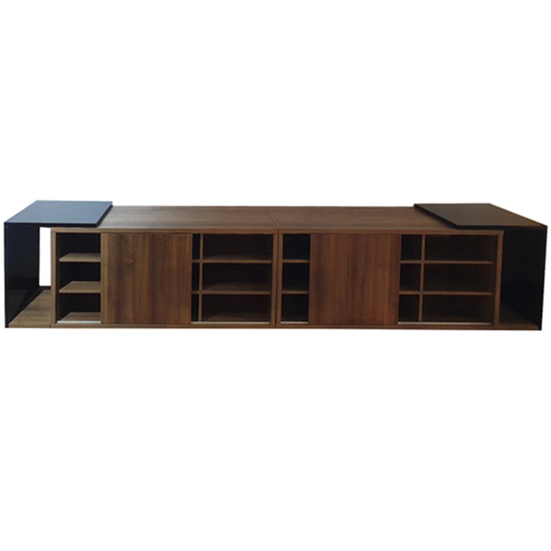 Rangement Toscane Avec Porte Coulissante + 2 Étagères & Niche 1 rangement toscane avec porte coulissante etageres niche chene odeon