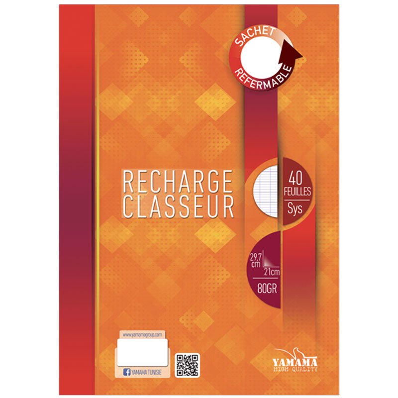 Recharge SYS YAMAMA Extra Blanc 80g 40 Feuilles 1 recharge sys yamama extra blanc g feuilles