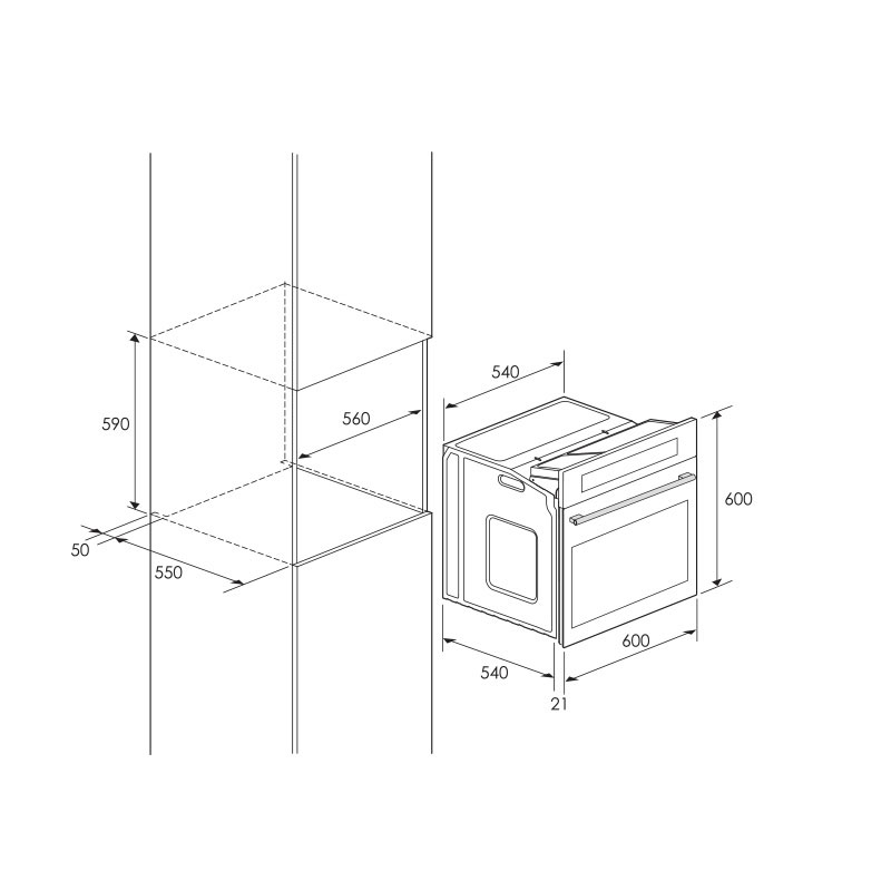 Four Encastrable Électrique Ventilé FOCUS F721X 65 Litres - Inox 2 ref