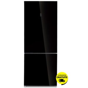 refrigerateur combine candy k ccgtfb litres nofrost noir miroir f