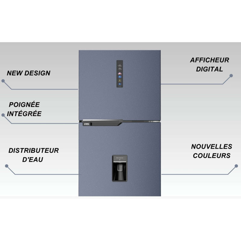 Réfrigérateur IRIS IR-DD480 480 Litres DeFrost - Silver 2 refrigerateur iris ir dd litres defrost silver