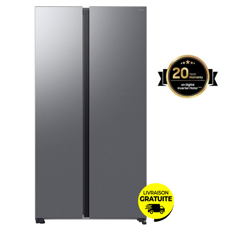 Réfrigérateur Side By Side SAMSUNG RS70F65Q1TMA Inverter 651L NoFrost 1 refrigerateur samsung side by side bespoke ai inverter rsfqtma l