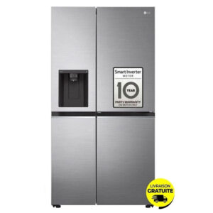 refrigerateur side by side lg gc jsls l nofrost argent platine v