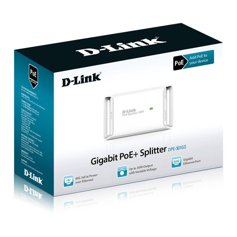 Répartiteur Gigabit PoE D-LINK DPE-301GS - Blanc 5 repartiteur gigabit poe d link dpe gs blanc