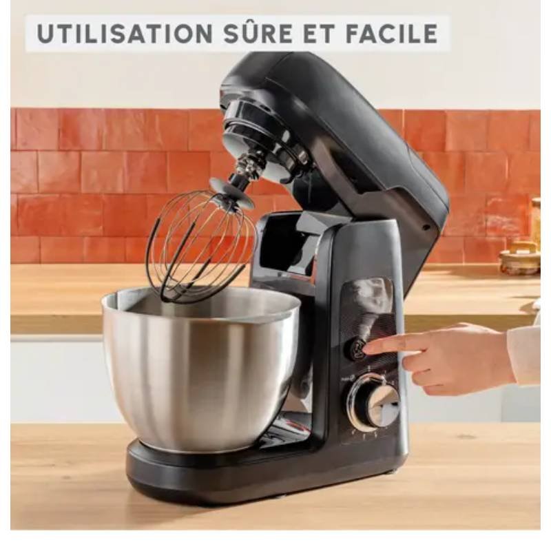 Robot Pétrin Multifonction MOULINEX QA525810 1100W - Noir 5 robot petrin multifonction moulinex qa w noir