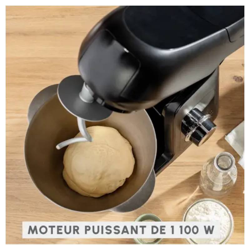 Robot Pétrin Multifonction MOULINEX QA525810 1100W - Noir 6 robot petrin multifonction moulinex qa w noir