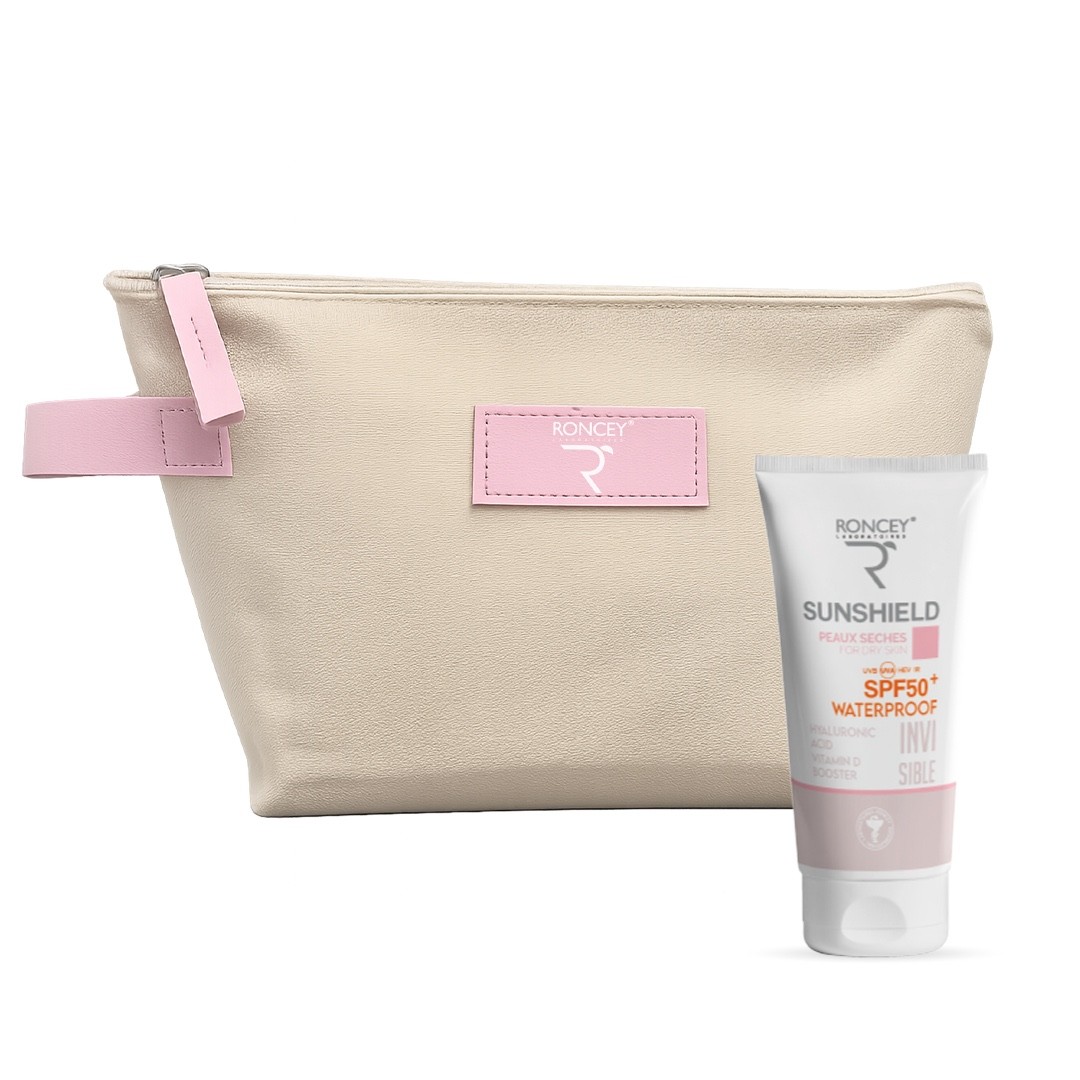 RONCEY ECRAN SUNSHIELD WATERPROOF SPF50+ INVISBLE 50ML+TROUSSE (OFFERT) 1 roncey ecran sunshield waterproof spf invisble ml