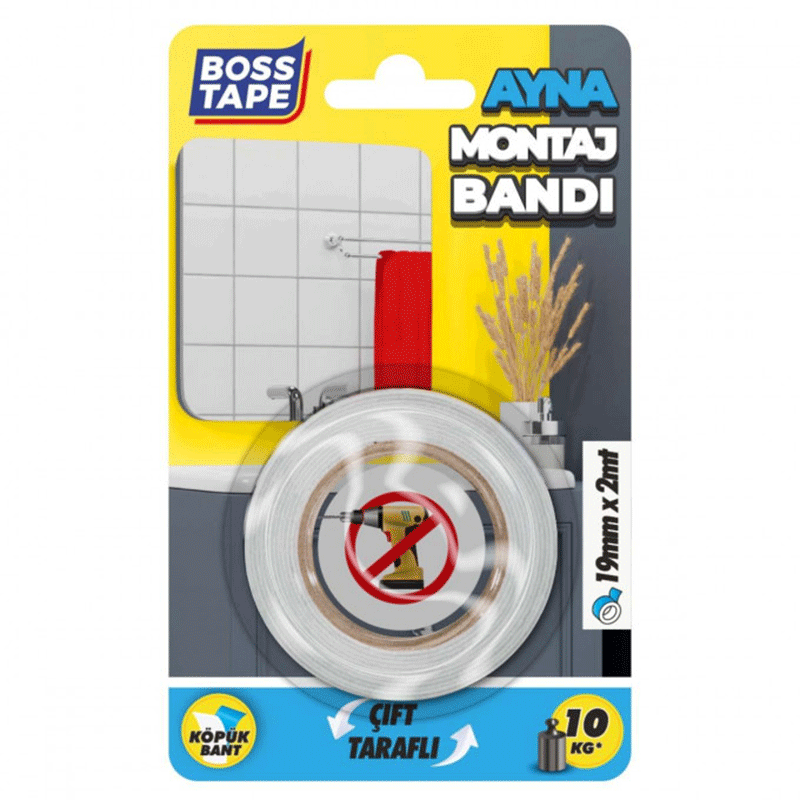 Ruban mousse BOSS TAPE double face 19mm 2 mètres 1 ruban mousse boss tape double face mm metres
