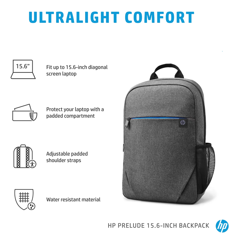 Sac à dos HP Prelude Pour Ordinateur Portable 15.6" - Gris Foncé 5 sac dos hp prelude pour ordinateur portable zpaa