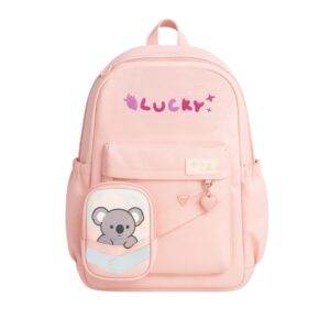 sac a dos scolaire compartiements avec design rose gris r