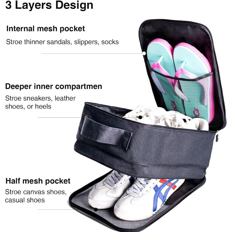 Sac De Rangement Pour Chaussures - Noir 4 sac de rangement pour chaussures noir k