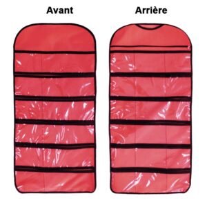 sac suspendu de rangement double face pour sous vetements rouge