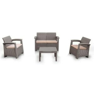 salon de jardin sofpince places dark taupe grey