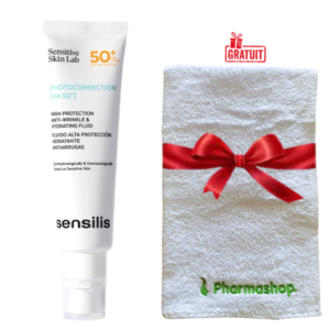 sensilis photocorrection ha ecran invisible spf mlpharmashop serviette de visage offert