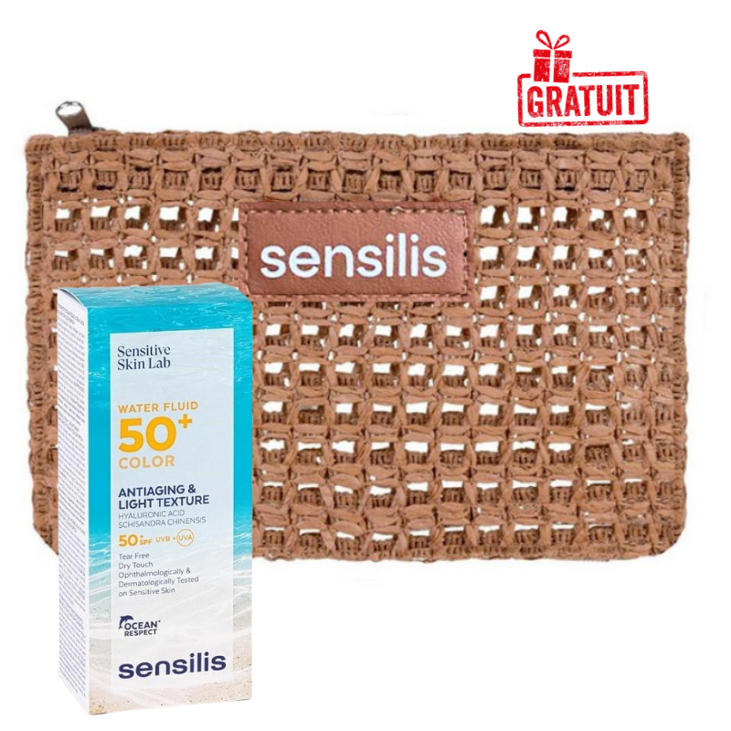 SENSILIS SENSITIVE SKIN WATER FLUID TEINTE SPF50+ 40ML+SENSILIS TROUSSE (OFFERT) 1 sensilis sensitive skin water fluid teinte spf mlsensilis trousse offert