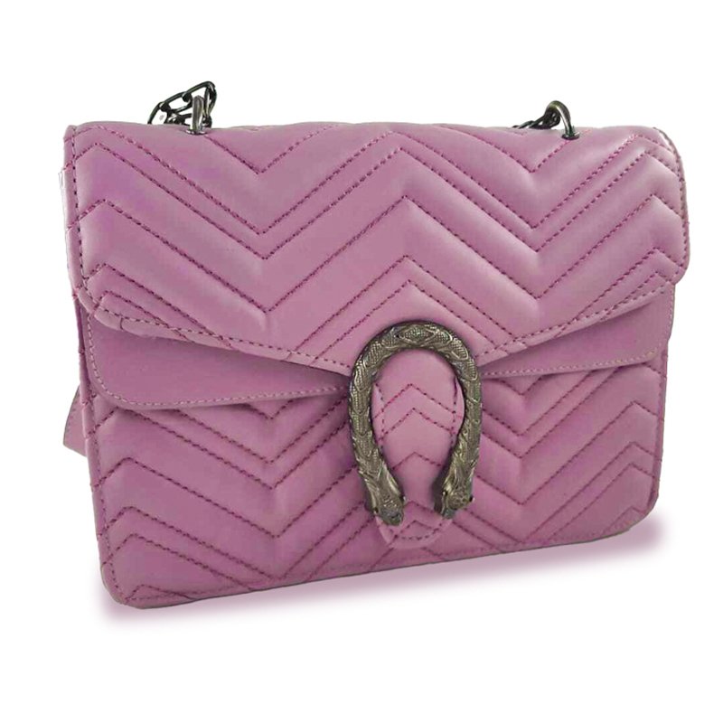Sac Bandoulière MODALINE Silena avec Chaine - Gris & Violet 1 silena purple