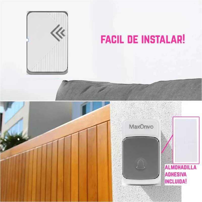 Sonnette MAXONVO Sans Fil Doorbell technologie RF - Blanc 2 sonnette maxonvo sans fil wireless doorbell blanc b