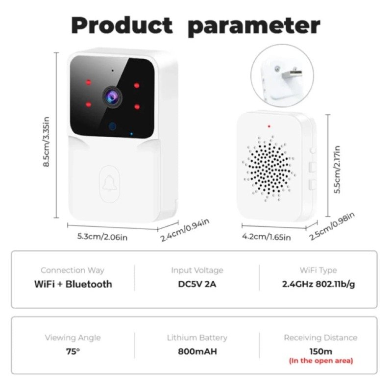 Sonnette Intelligente Doorbell smart HD Camera 2 sonnette intelligente doorbell smart hd camera