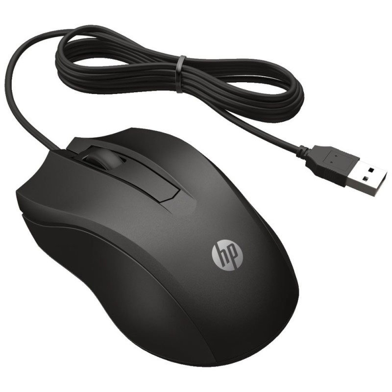 Souris Filaire Optique HP 100 USB - Noir (6VY96AA) 2 souris filaire optique hp usb noir vyaa