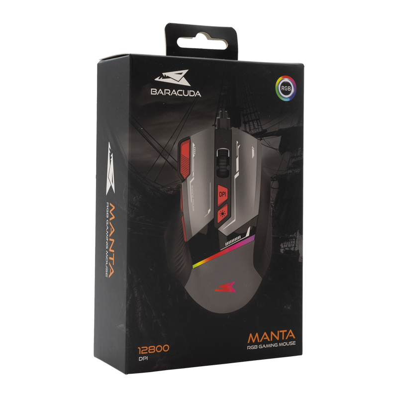 Souris Gamer Filaire BARACUDA MANTA BGM-047 - Gris 6 souris gamer filaire baracuda manta bgm gris